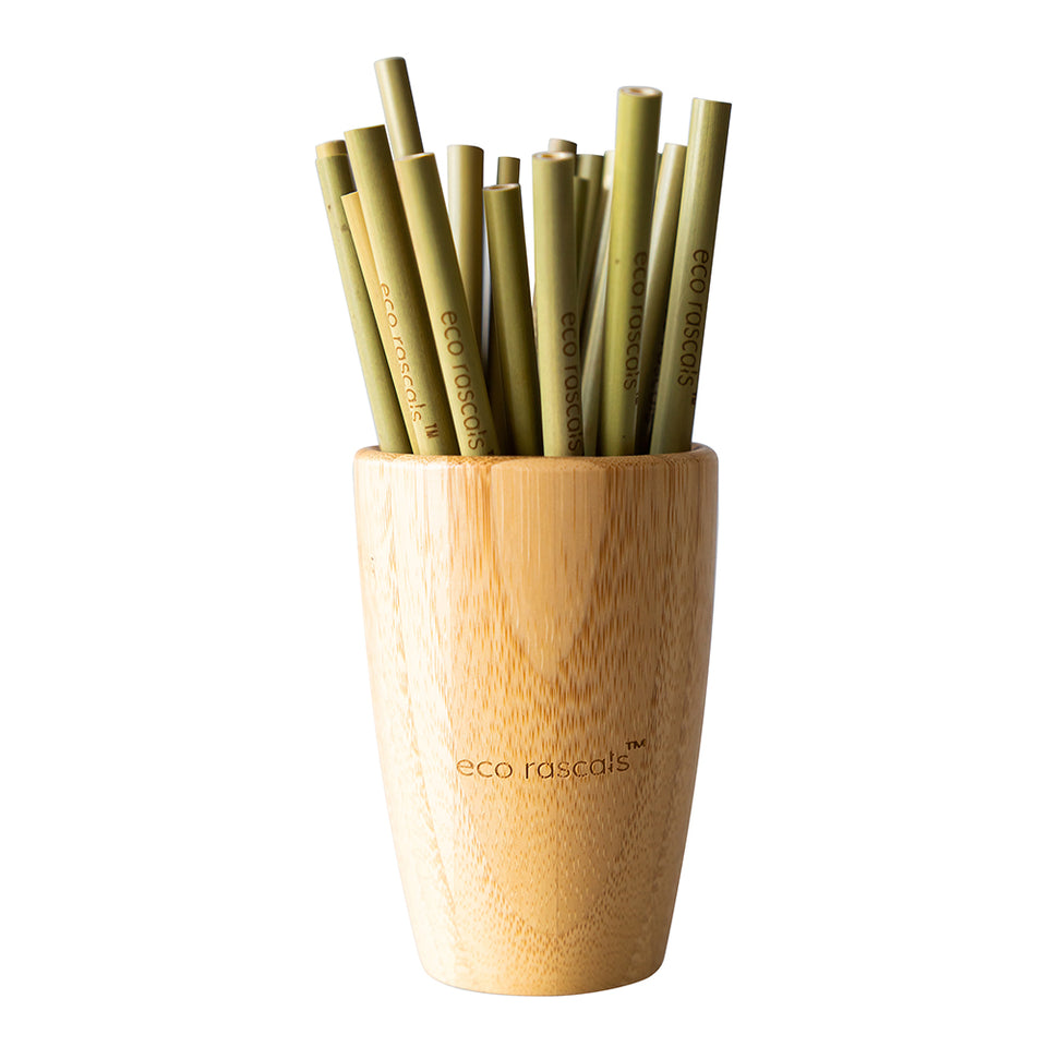 VASO BAMBOO 240ML AMARILLO ECO RASCALS PAJITA