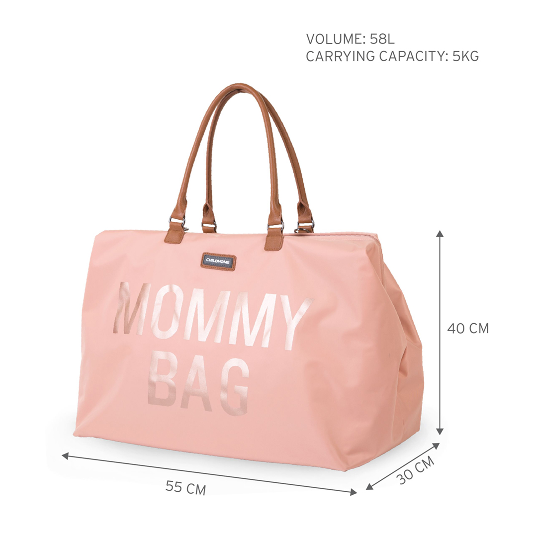BOLSO MOMMY BAG GRANDE ROSA/COBRE