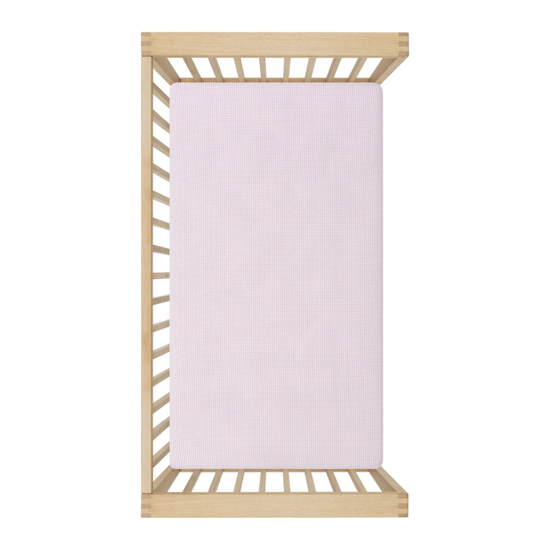 SABANA BAJERA CUNA 60 PACK 2 UNDS VICHY10 ROSA