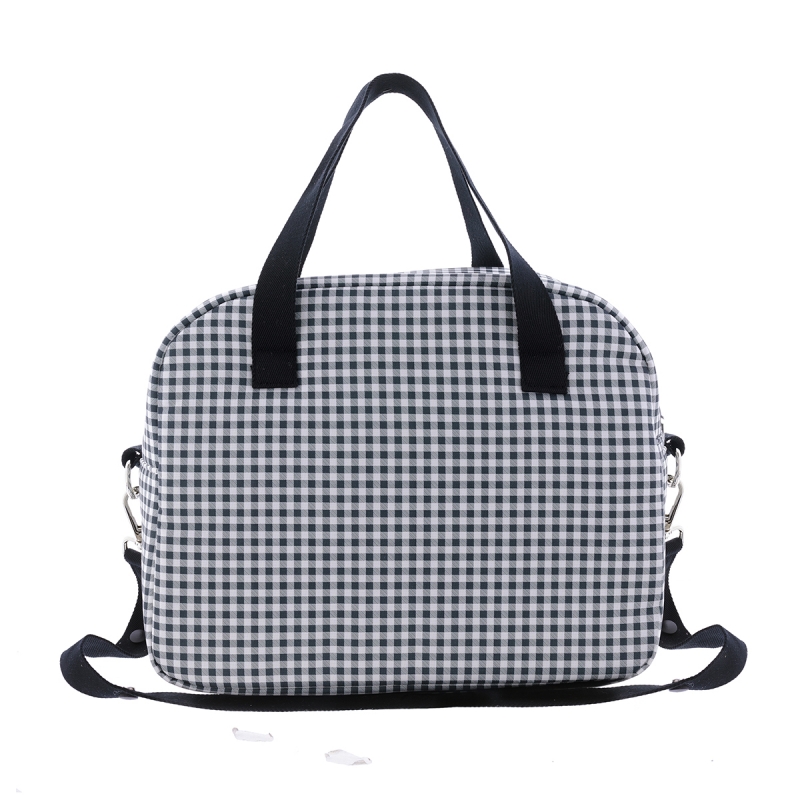 BOLSO MATERNAL PROME VICHY NEGRO 18X41X31 CM