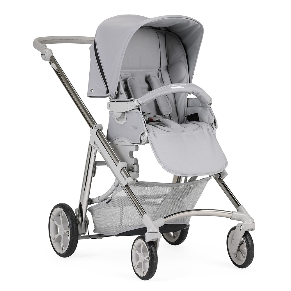 SILLA GEMELAR DUPLA CONVERTIBLE KP051 CROMADO/GRIS TOPO