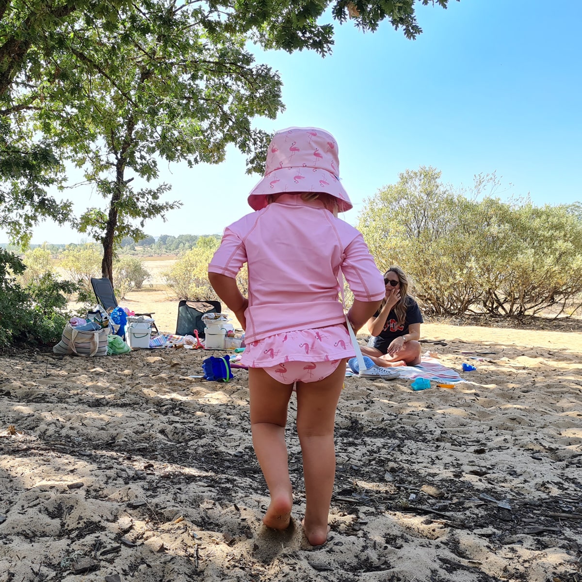 BRAGA BIKINI BTBOX UPF 50+ FLAMINGOS 4-5 AÑOS