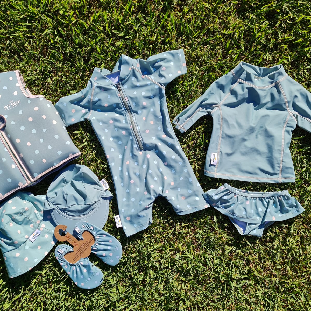 BRAGA BIKINI BTBOX UPF 50+ LUNARES VERDE 2-3 AÑOS
