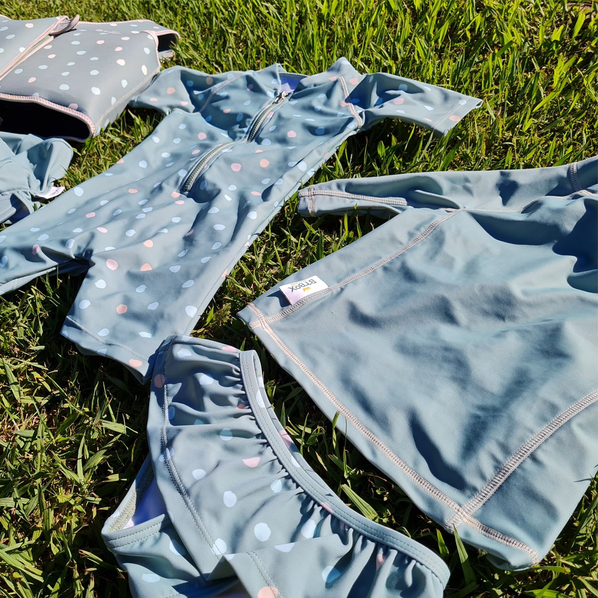 BRAGA BIKINI BTBOX UPF 50+ LUNARES VERDE 2-3 AÑOS