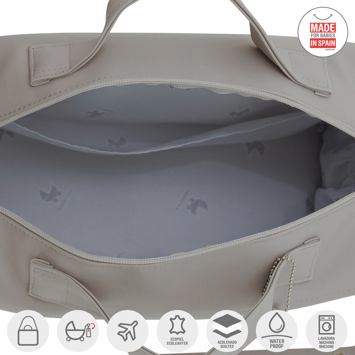 BOLSO MATERNAL TABELA MATE GRIS