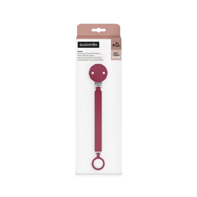 CADENA DE CHUPETE C/BROCHE SILICONA WONDER INTENSE  COLOR VIVA MAGENTA