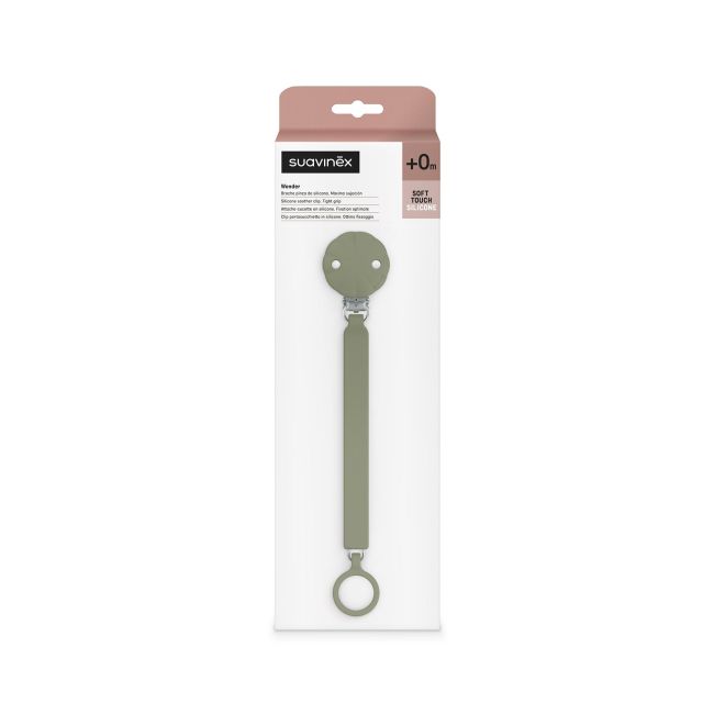 CADENA DE CHUPETE C/BROCHE SILICONA WONDER INTENSE COLOR HEDGE GREEN