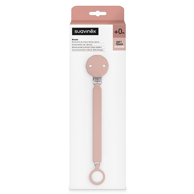 CADENA DE CHUPETE C/BROCHE SILICONA WONDER INTENSE COLOR PALE MAUVE