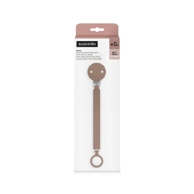 CADENA DE CHUPETE C/BROCHE SILICONA WONDER INTENSE COLOR RAW UMBER