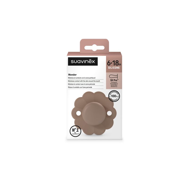CHUPETE WONDER SX PRO SILICONA 6-18M Intense  Colors RAW UMBER