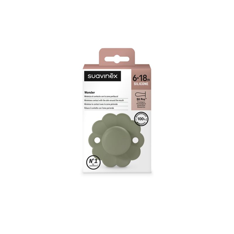 CHUPETE WONDER SX PRO SILICONA 6-18M Intense Colors HEDGE GREEN