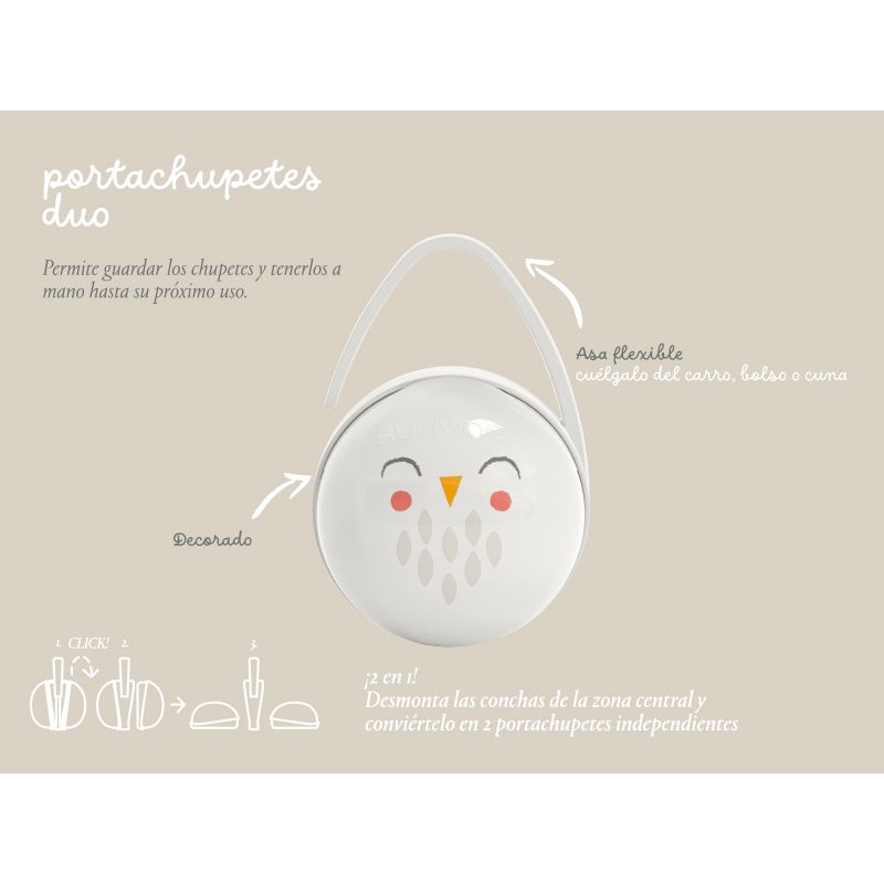 PORTACHUPETES DUO PREMIUM OWL BEIG I3