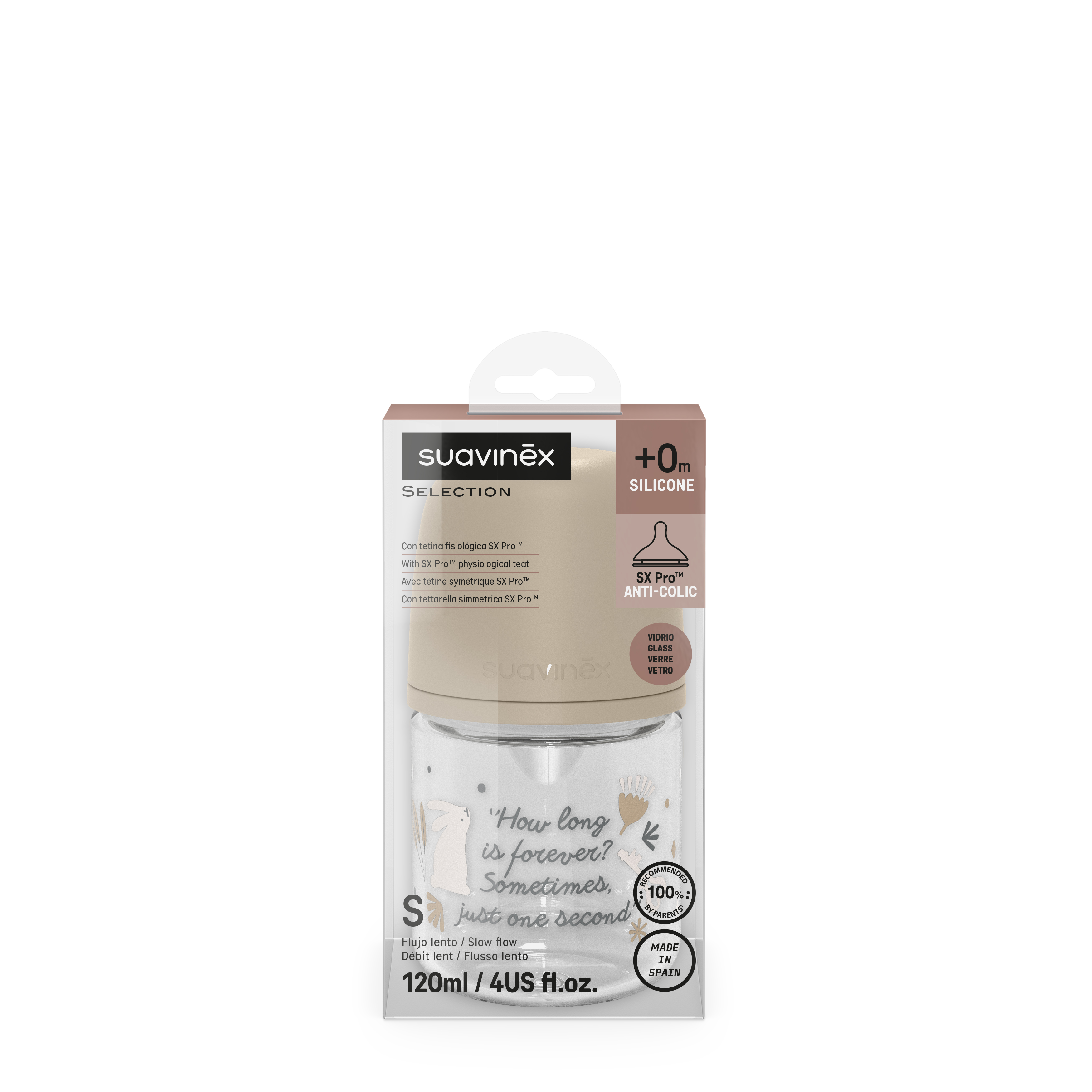 BIBERÓN CRISTAL 120ML WONDERLAND BEIGE  