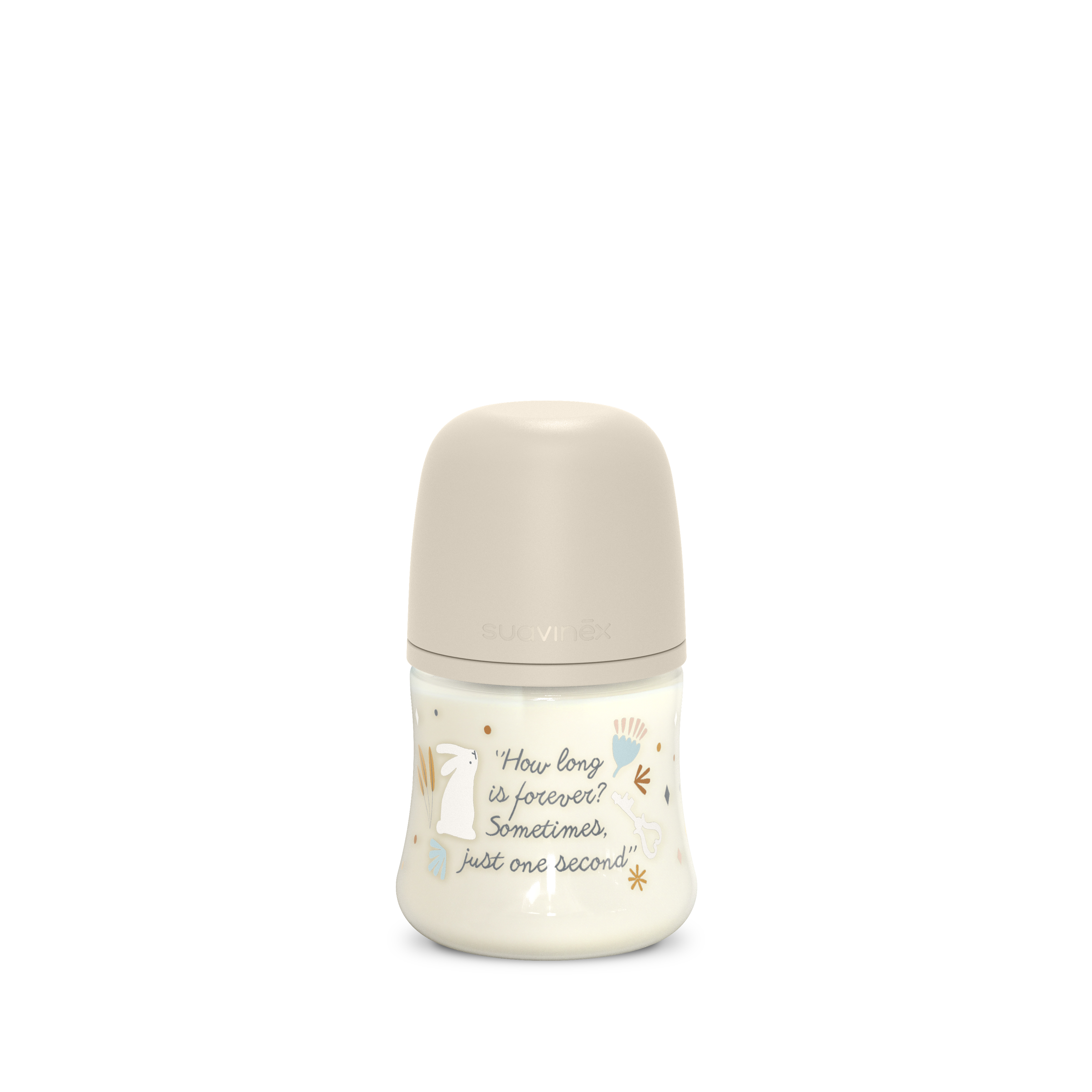 BIBERÓN Poliamida 150ML WONDERLAND FRASE BEIGE  