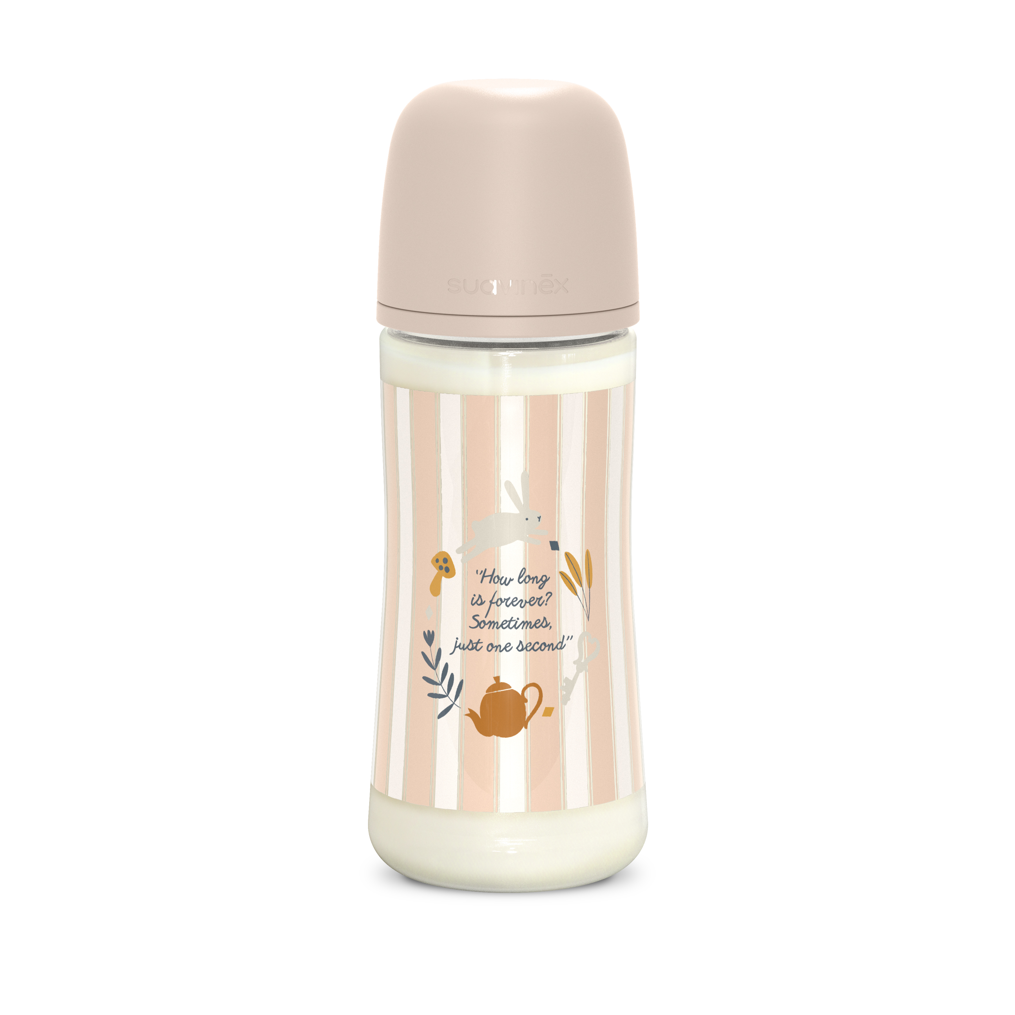 BIBERÓN Poliamida 360ML WONDERLAND RAYAS ROSA  