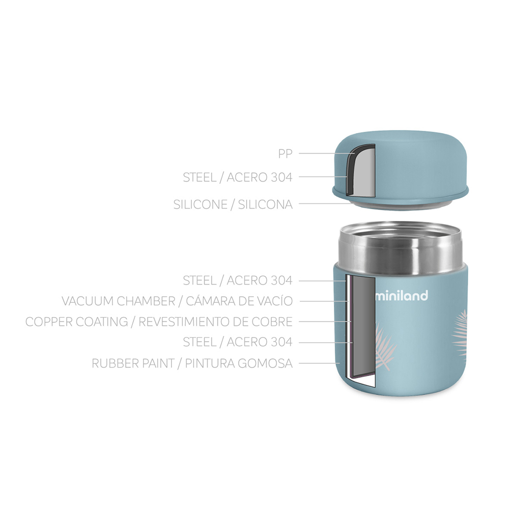 TERMO MINI 280ml SOLIDOS 600ML TERRA PALMS