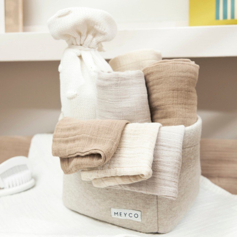 MUSELINA LAVADA MEDIANA PACK 3 UNDS - 70X70CM - UNI OFF WHITE /LIGHT GREY/SAND (copia)