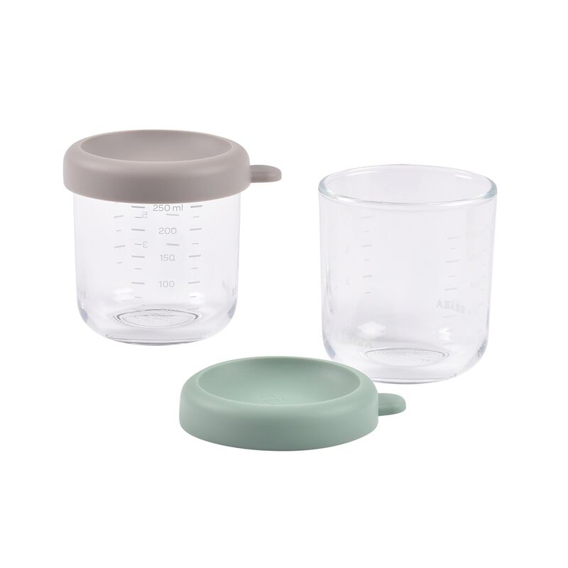 PACK 2 UNDS PORTIONS CRISTAL 250ML GRIS/VERDE