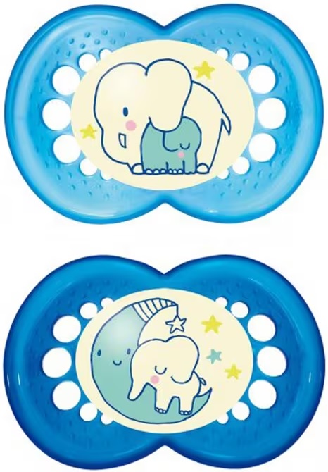 MAM CHUPETE NIGHT LATEX 6M+ 2UNDS