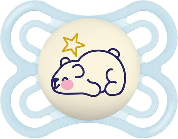 CHUPETE SILICONA PERFECT NIGHT 0M+ AZUL (2 ud)