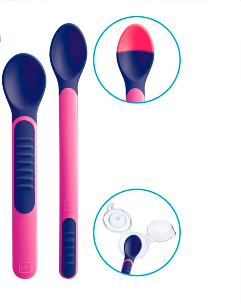 MAM CUCHARA SENSOR CALOR+FUNDA rosa