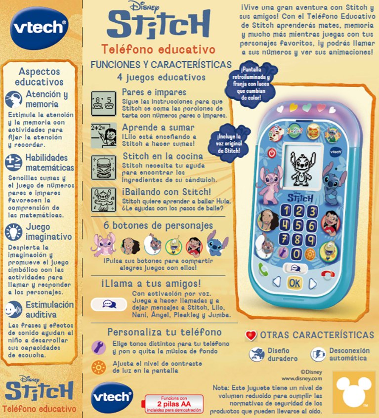 TELEFONO EDUCATIVO DE STITCH