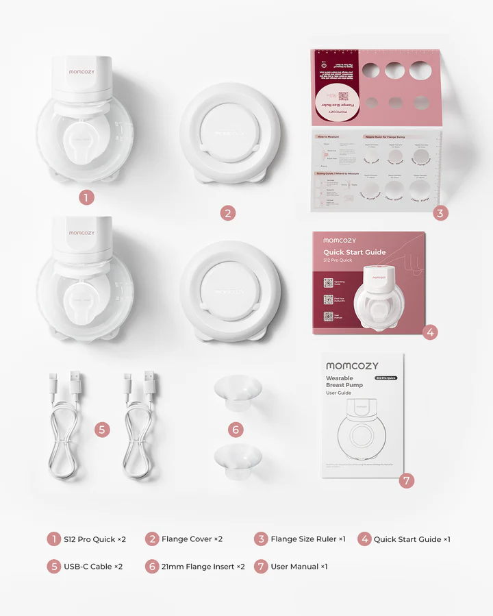 MOMCOZY SACALECHES DOBLE PORTATIL S12 PRO UNICO BLANCO