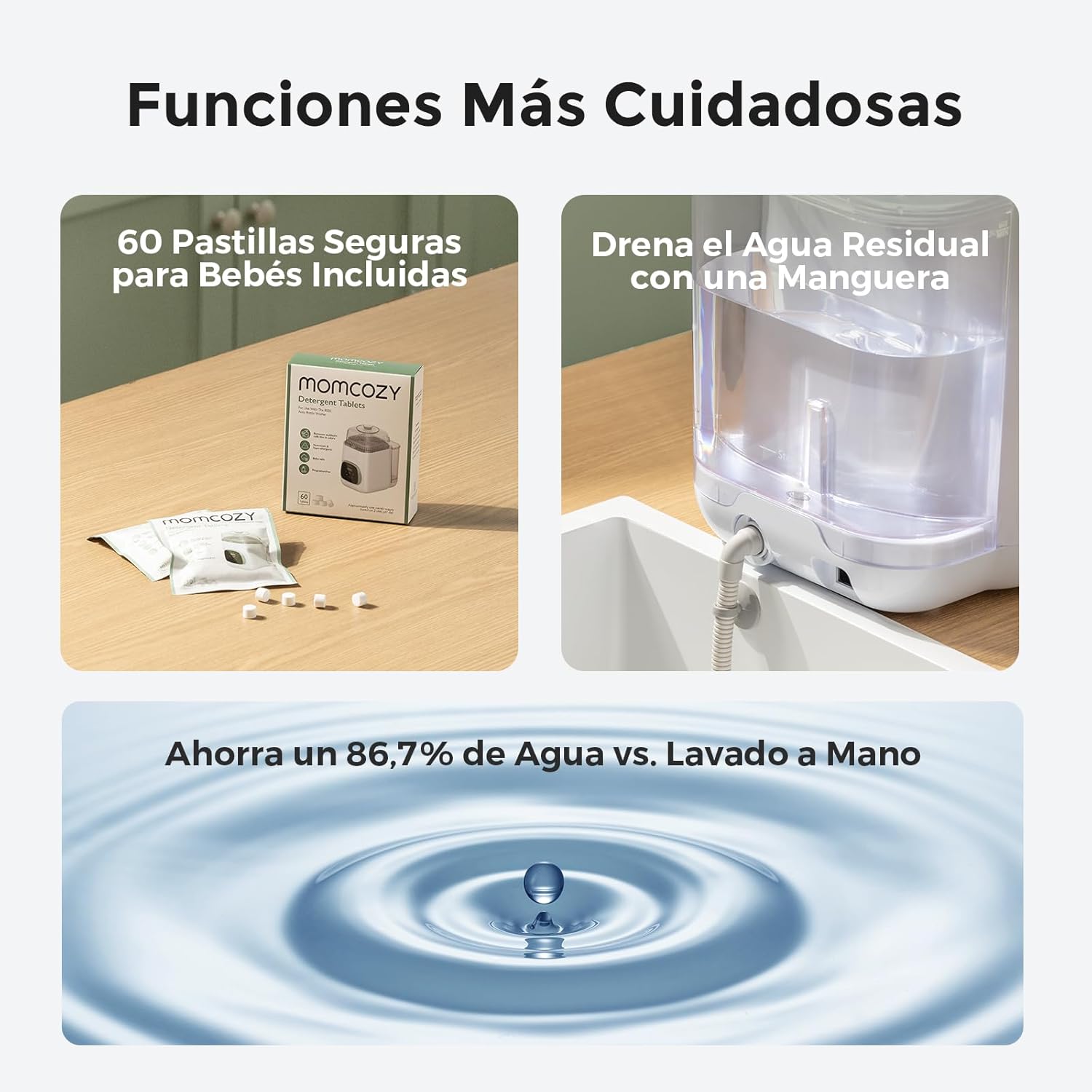 MOMCOZY ESTERILIZADOR Y LAVAD.BIBERON BS003 UNICO BLANCO