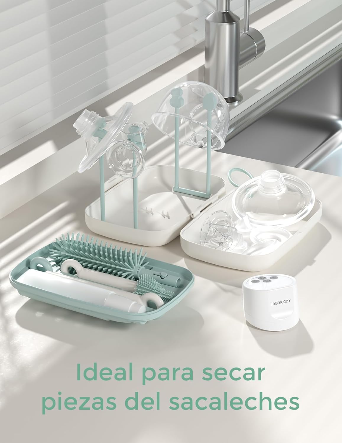 MOMCOZY JGO.7 CEPILLOS LIM.BIB.PORTAT. LS001 UNICO VERDE