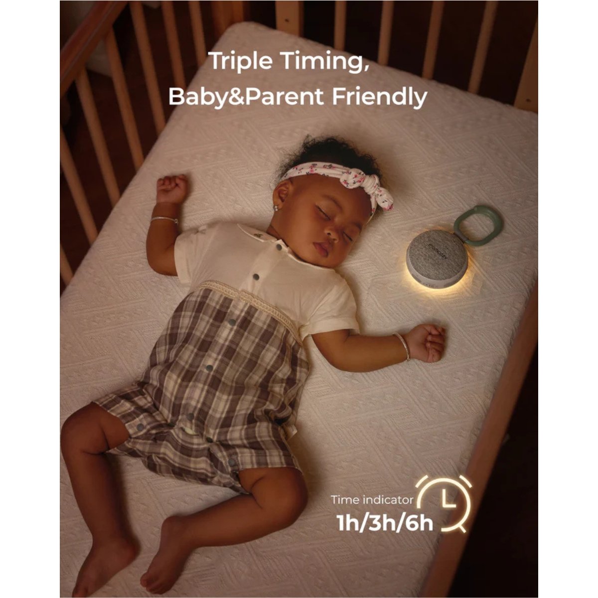 MOMCOZY MAQ.SONIDO PORTATIL+LUZ NOCHE WN006 UNICO BLANCO