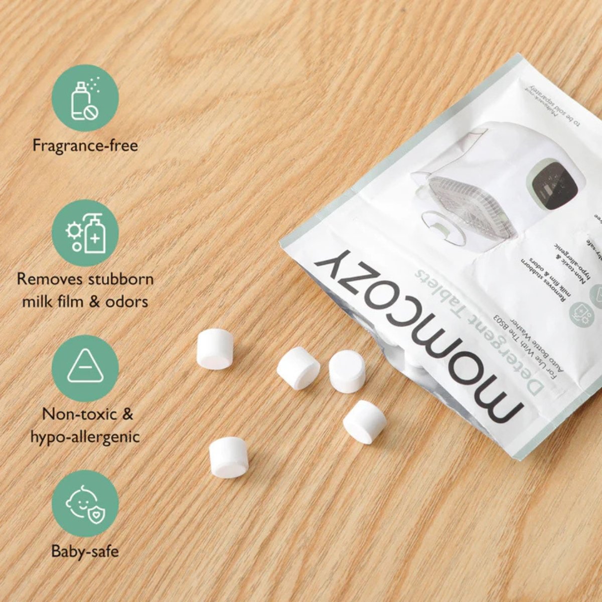 MOMCOZY PASTILLAS DETERGENTE ESTERILIZ TA001 120 UDS. BLANCO