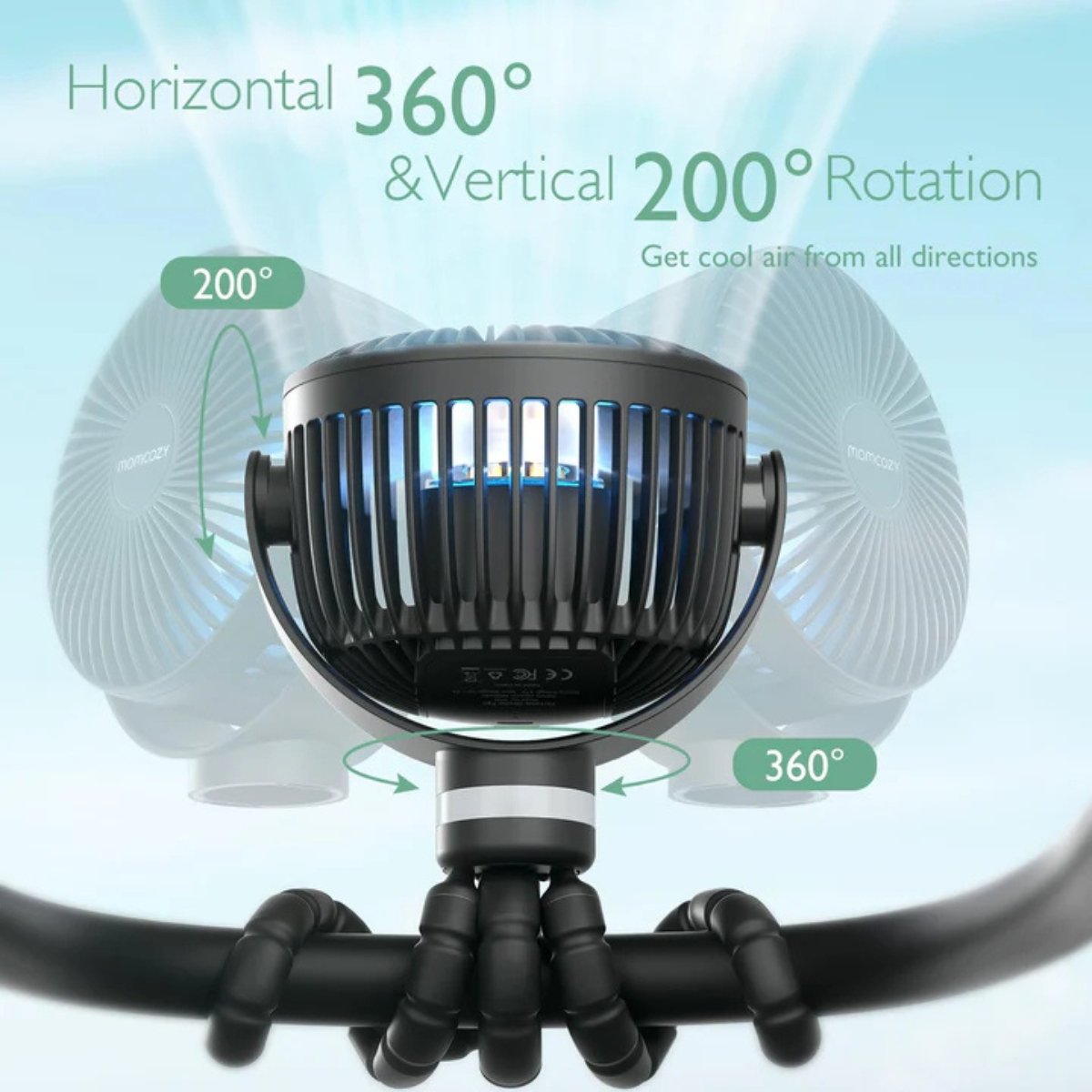 MOMCOZY VENTILADOR PORTATIL USB-VIAJE PF001 UNICO NEGRO