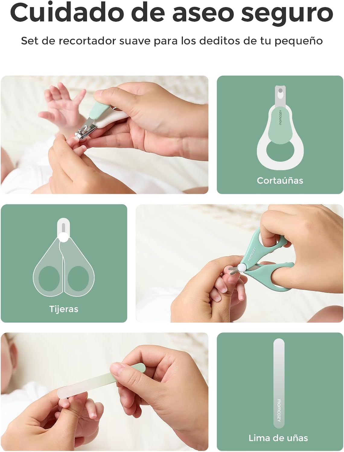 MOMCOZY KIT BASICO CUIDADO DEL BEBE CK17 UNICO VERDE