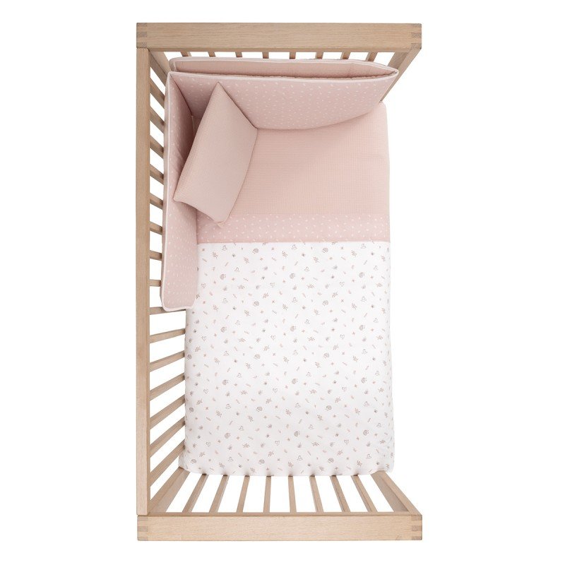 COLCHA+PROTECTOR CUNA 60 60X120X3CM CALMA ROSA