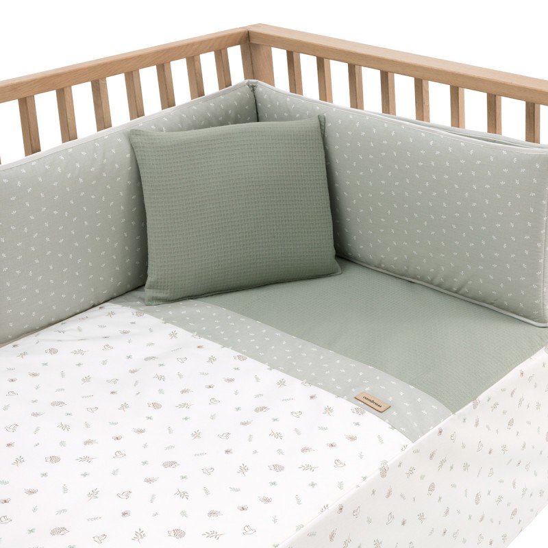 COLCHA+PROTECTOR CUNA 60 60X120X3CM CALMA VERDE