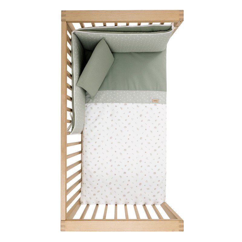 COLCHA+PROTECTOR CUNA 60 60X120X3CM CALMA VERDE