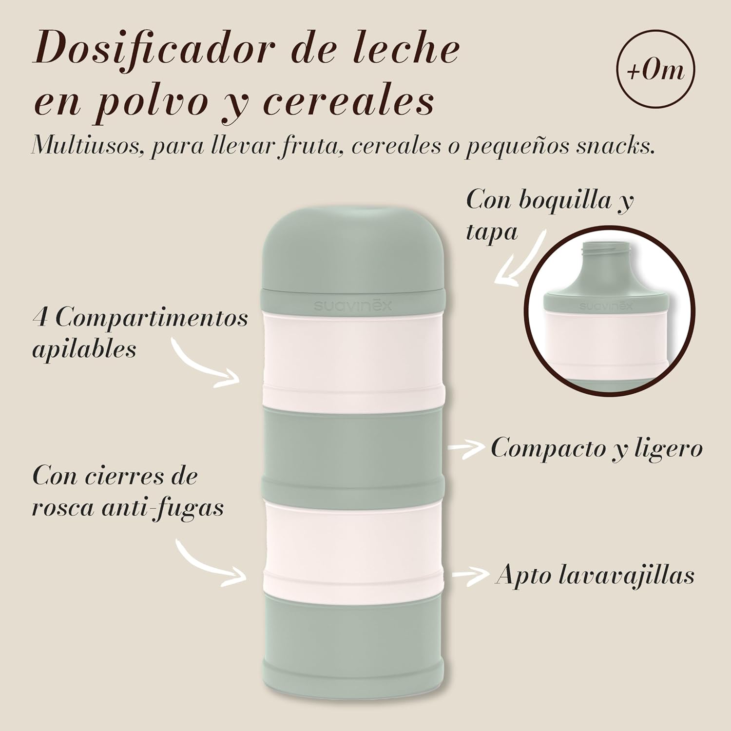 DOSIFICADOR DE LECHE EN POLVO VERDE