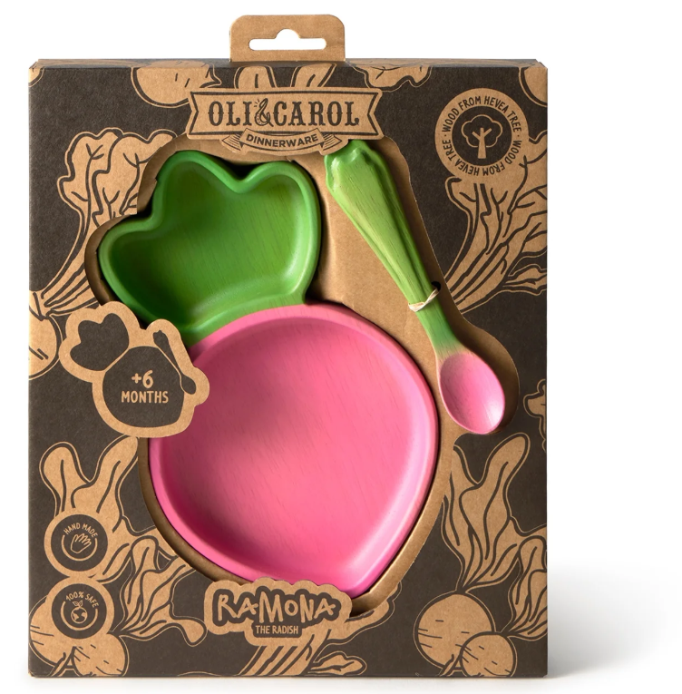 Oli&amp;Carol RAMONA THE RADISH Plato+Cuchara (copia)