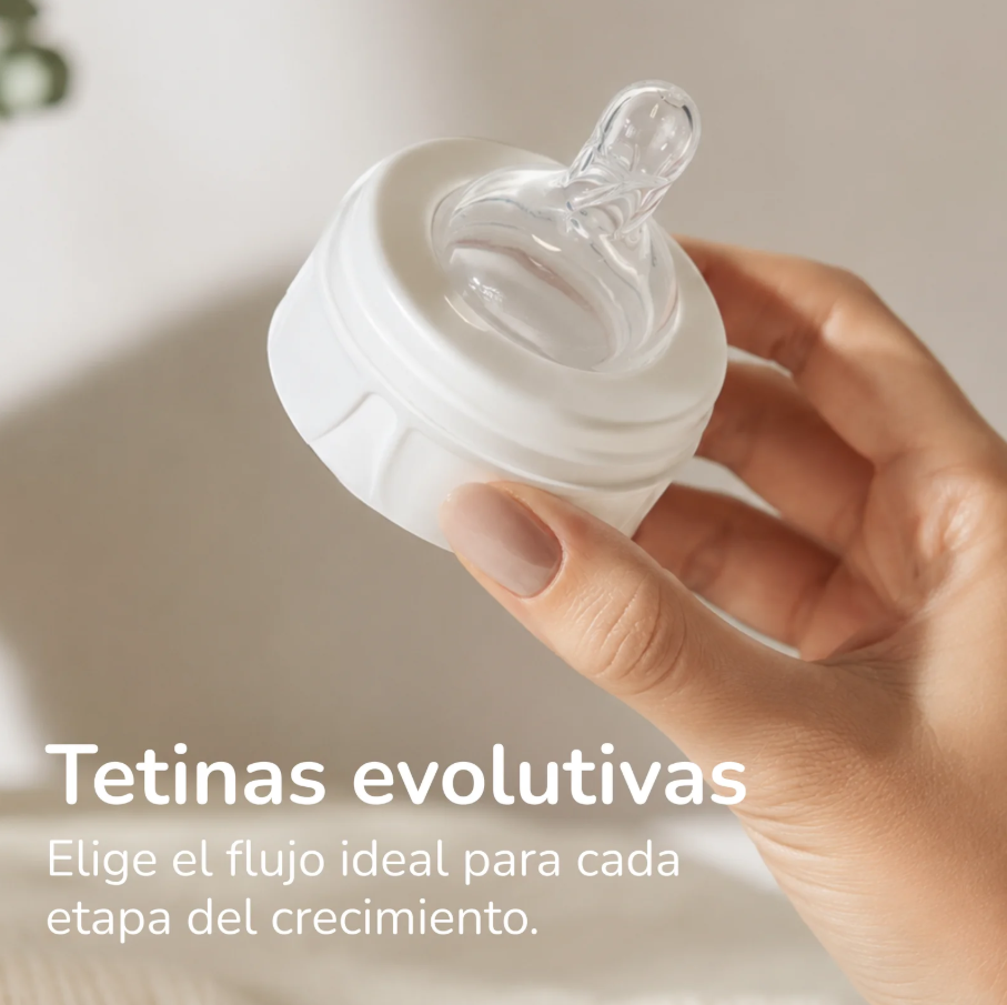 PACK BEBEDUE NEWBORN - 2 BIBERONES 160ML+2 BIBERONES 260ML+2 TETINAS FLUJO RAPIDO