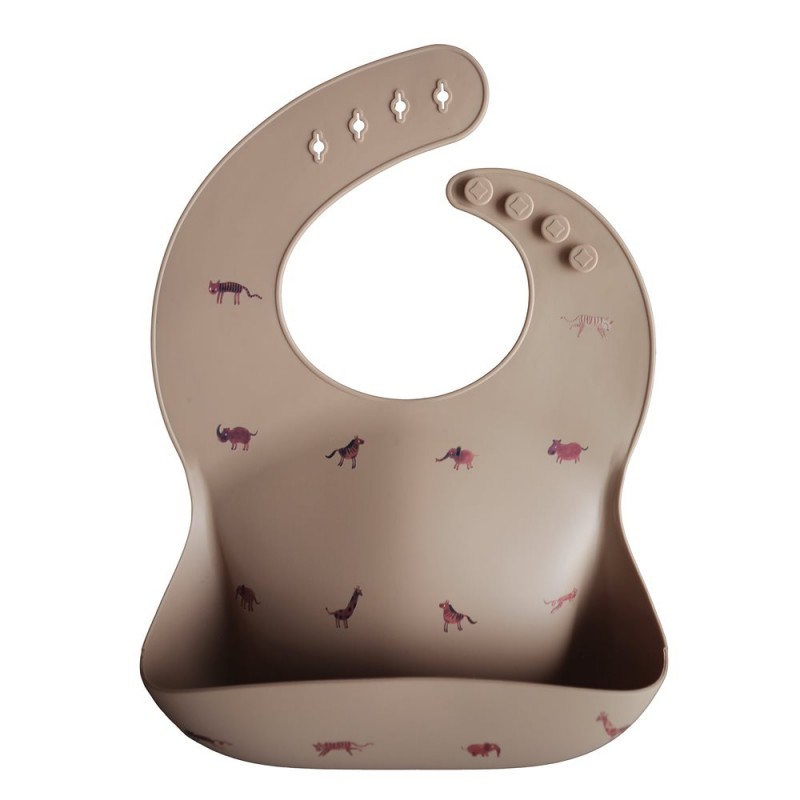 Babero Silicona PRINT Brown Safari