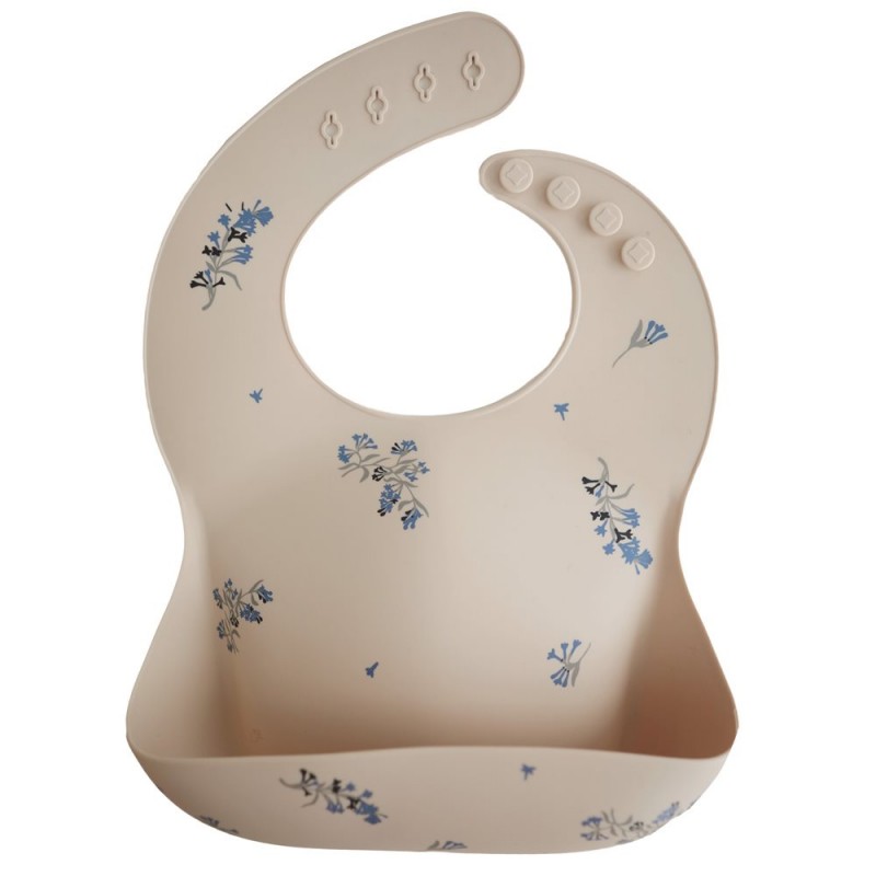 Babero Silicona PRINT Lilac Flowers