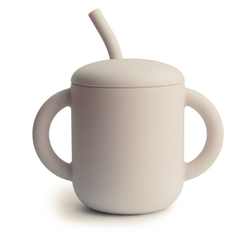 Taza didactica + pajita Silicona SOLID Shifting Sand