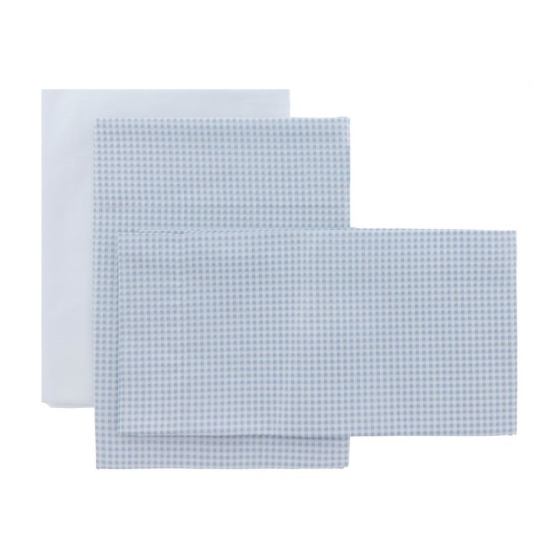 SABANAS CAPAZO/CARRO 3 PCS VICHY10 CELESTE