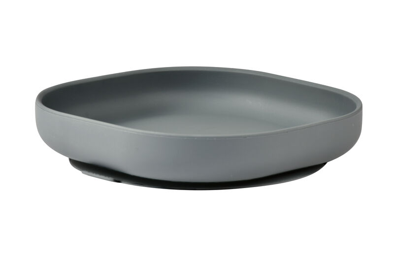 PLATO SILICONA C/VENTOSA GRIS