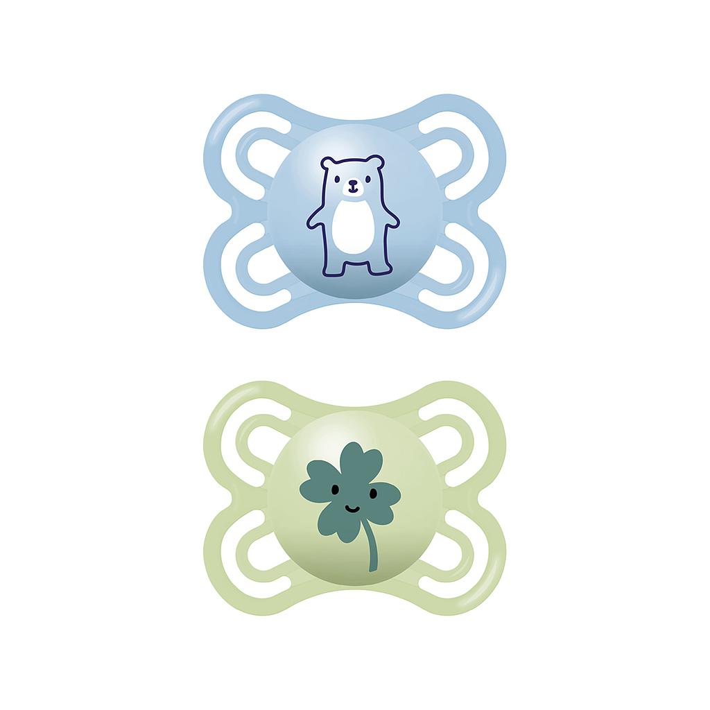 CHUPETE SILICONA PERFECT 0+ AZUL (2 ud)