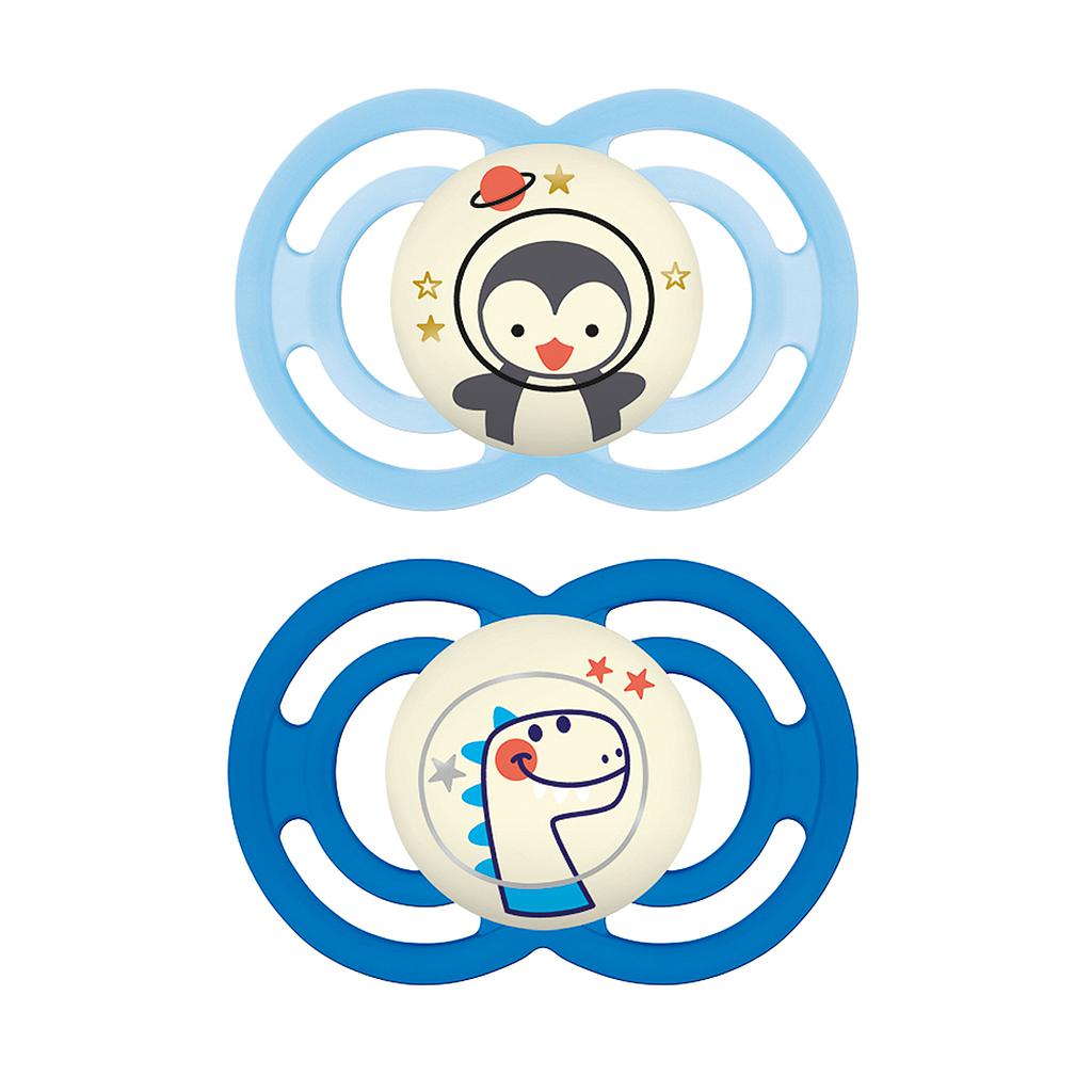 CHUPETE SILICONA PERFECT NIGHT 16M+ AZUL (2 ud)