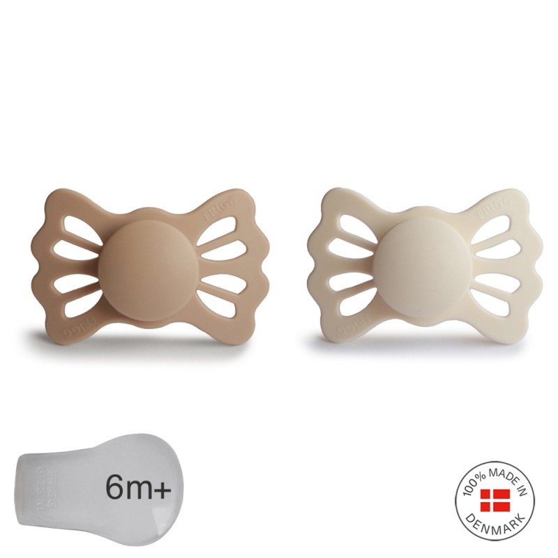 PACK 2 CHUPETES SIMETRIC SILICONA LUCKY SILKY S./CREAM 6M+