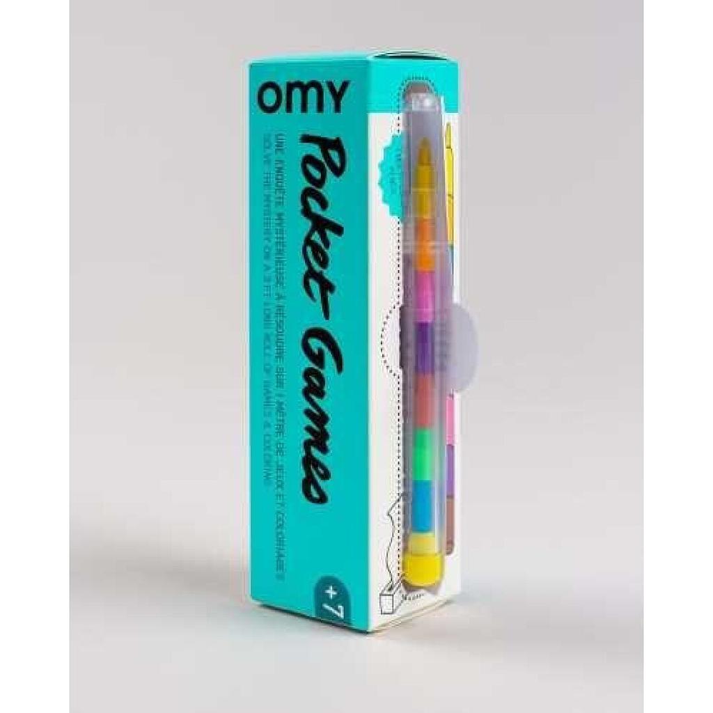 OMY JUEGO DE BOLSILLO PARA COLOREAR DINOS + 8 PINTURAS