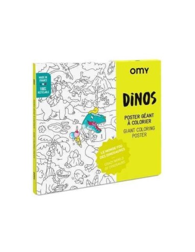 OMY POSTER XL OMY DINOS PARA COLOREAR