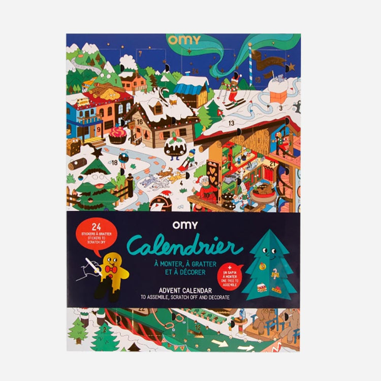 OMY CALENDARIO DE ADVIENTO PARA RASCAR CON PEGATINAS